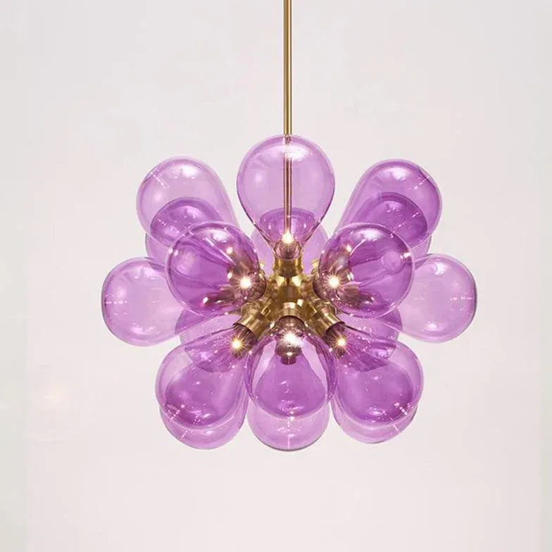 Radial Petal Design Glass Modern Pendant Light