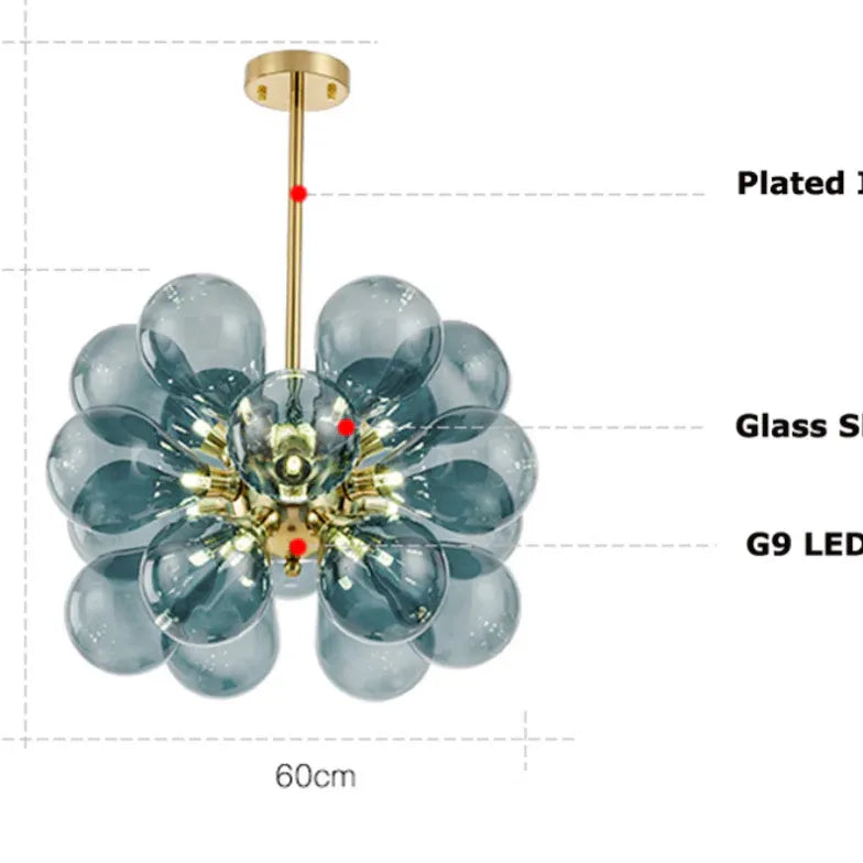 Radial Petal Design Glass Modern Pendant Light