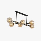 Gold Glass Ball Multi-Head Pendant Light