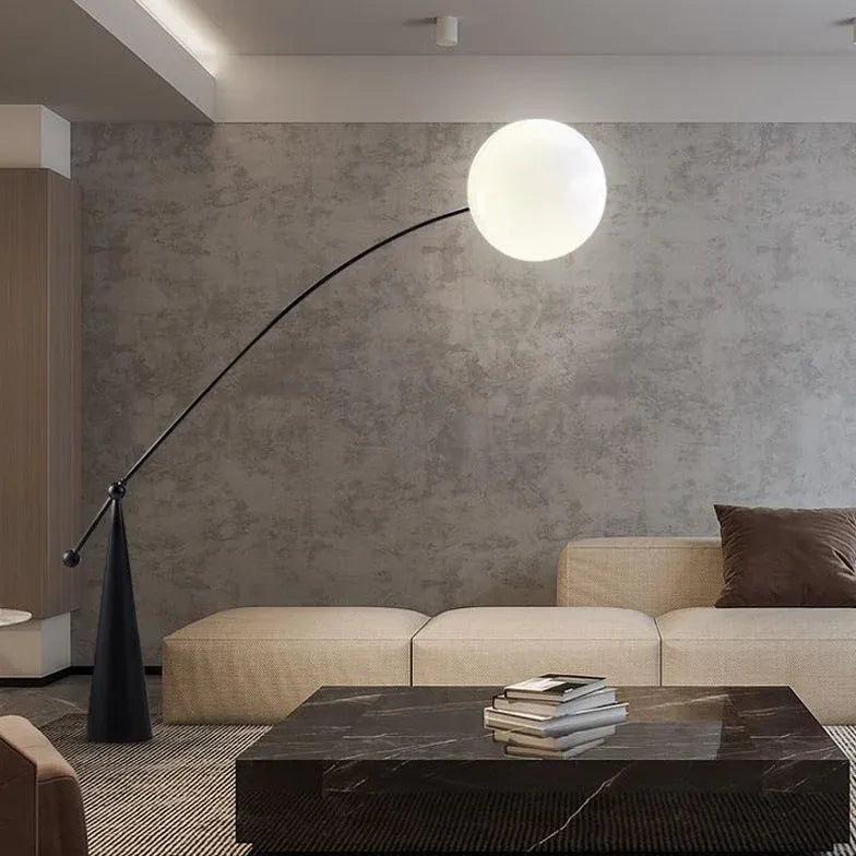 Arched Rod Sphere Modern Floor Lamp