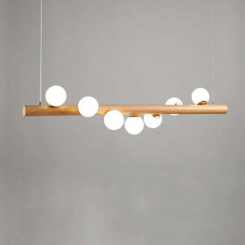 Wooden Glass Ball Industrial Nordic Pendant Light