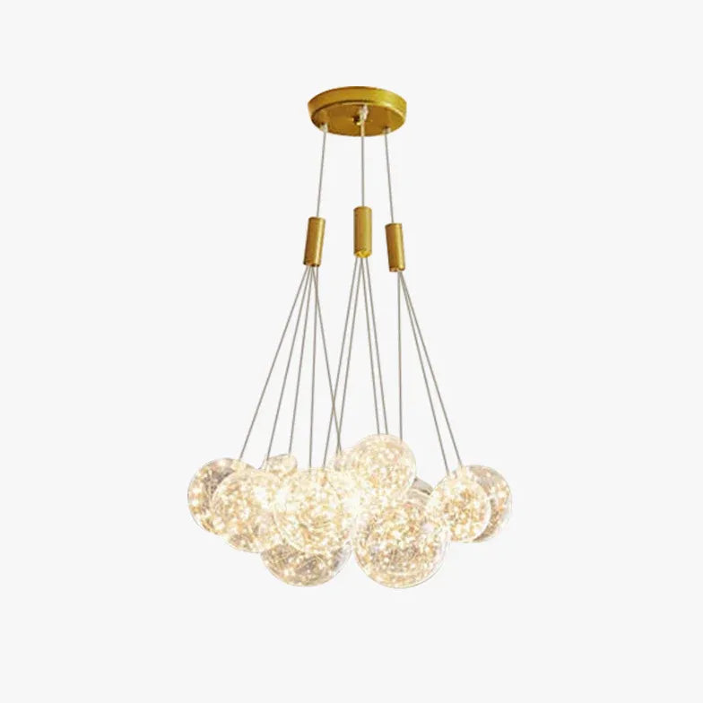 Large Transparent Glass Bubble Cluster Chandelier