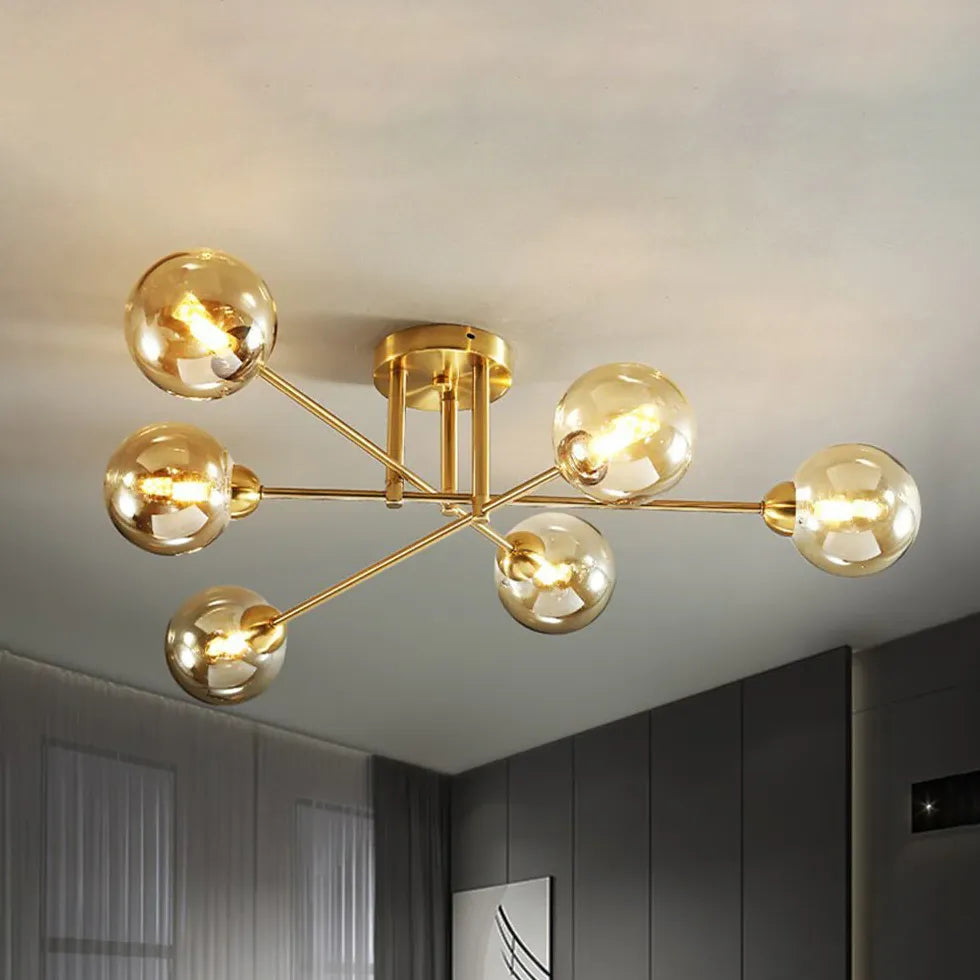 Valentina Industrial Glass Globe Chandelier Led