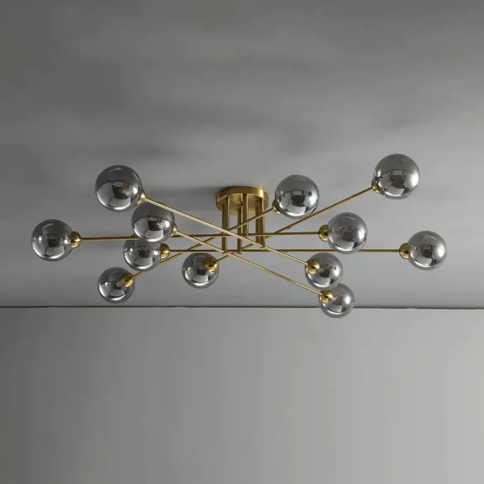 Valentina Industrial Glass Globe Chandelier Led