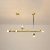 Linear Gold Metal Multi-Head Minimalist Pendant Light