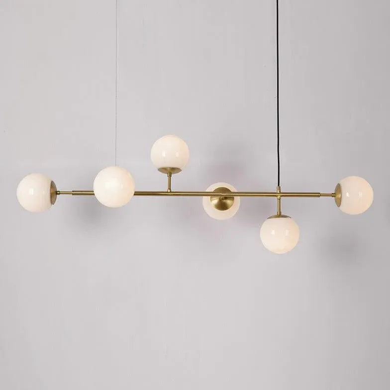 Linear Gold Metal Multi-Head Minimalist Pendant Light