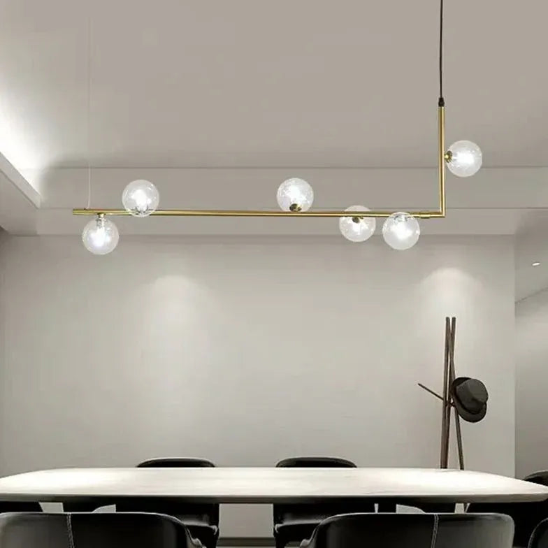 Linear Glass Ball Minimalist Pendant Light