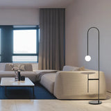 Sphere Curved Rod Side Table Floor Lamp