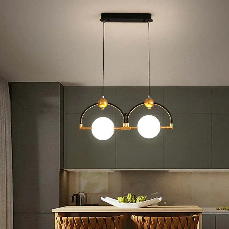 Four-Head Linear Pendant Light for Kitchen