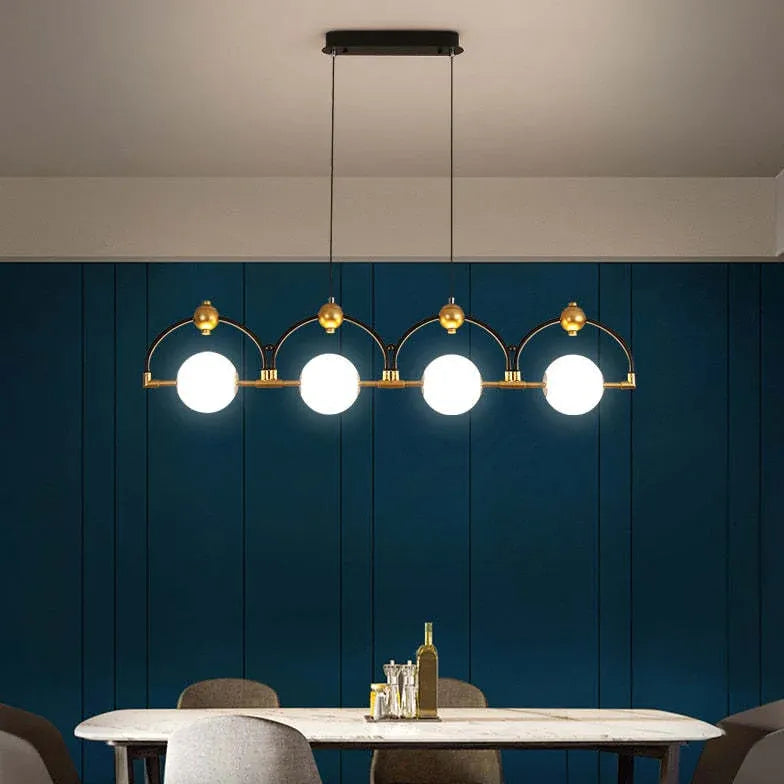 Four-Head Linear Pendant Light for Kitchen