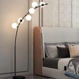 White Multi-Ball Arched Modern Floor Lamp