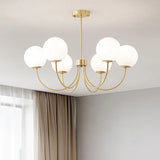 Curved and Branched Bedroom Gold Chandelier