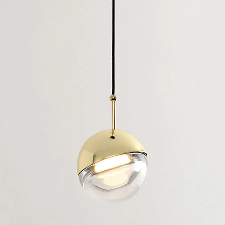 Half-Metal Half-Glass Single Head Minimalist Pendant Light