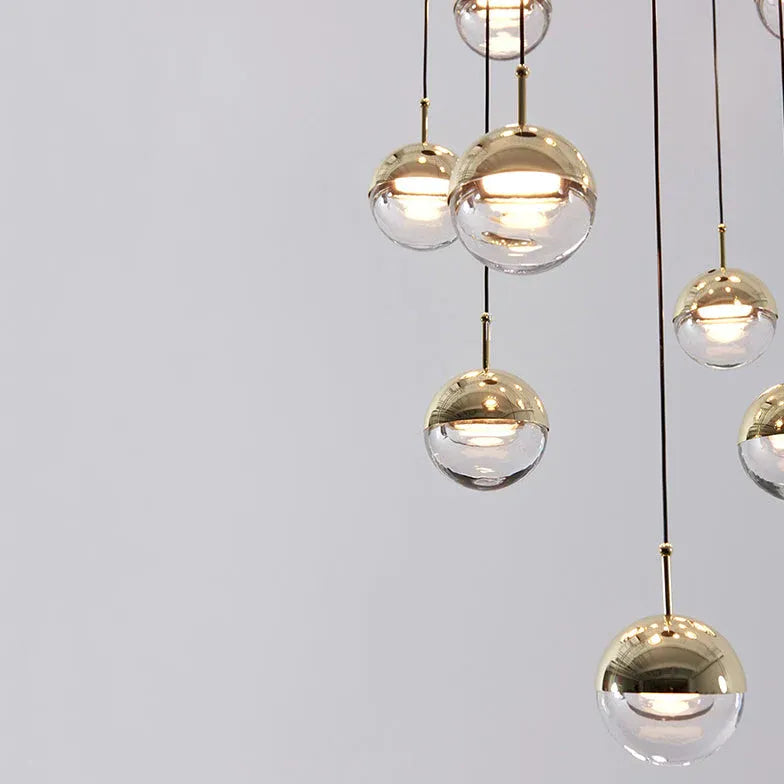 Half-Metal Half-Glass Single Head Minimalist Pendant Light