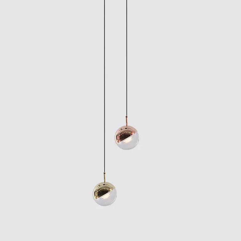 Half-Metal Half-Glass Single Head Minimalist Pendant Light