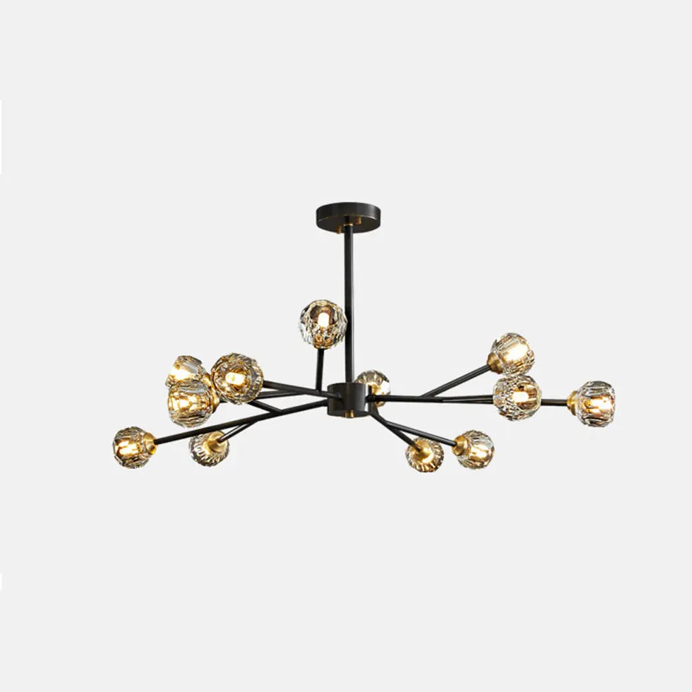 Gold Glass Radial for Dining Room Chandelier