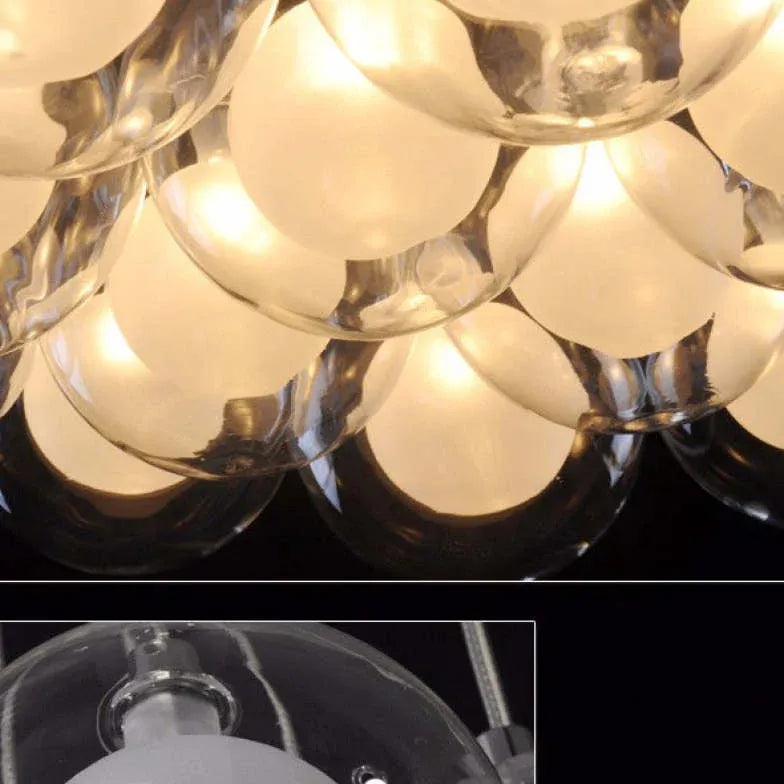 Multiple Clear Glass Bubble Minimalist Pendant Light