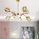 Radiating Multi-Head Colorful Glass Ball Pendant Light