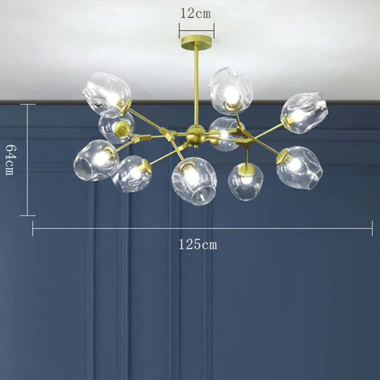 Radiating Multi-Head Colorful Glass Ball Pendant Light