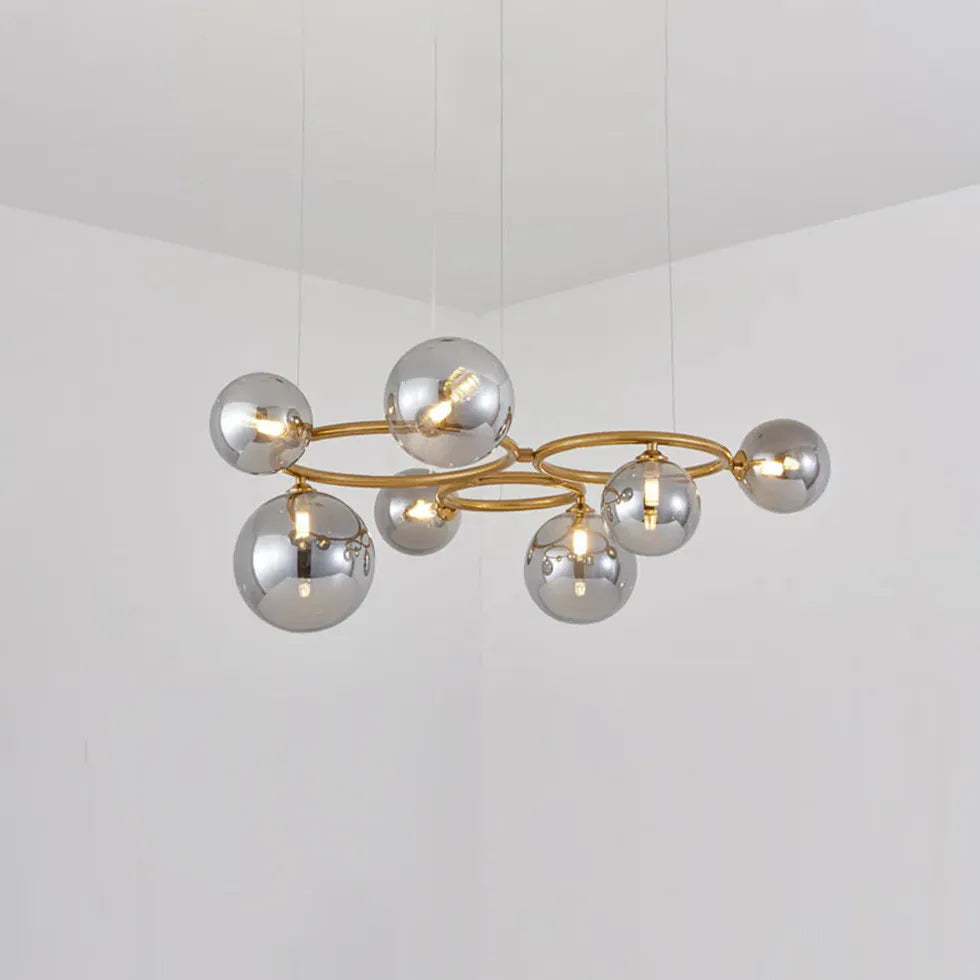 Ring-Shaped Multi Glass Ball Minimalist Chandelier