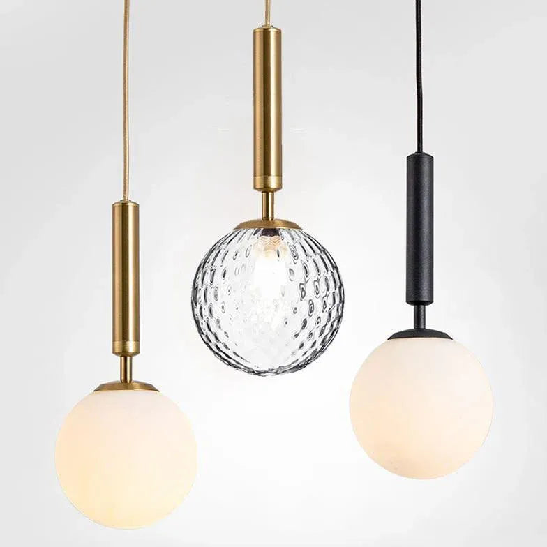 Single Head Glass Ball Minimalist Pendant Light