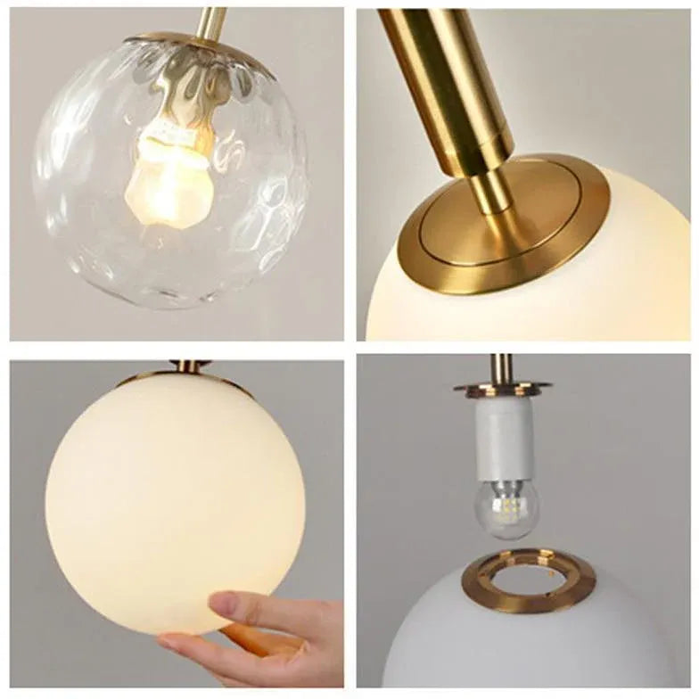 Single Head Glass Ball Minimalist Pendant Light