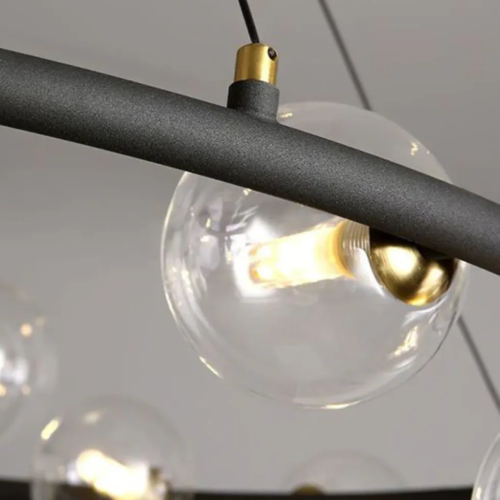 Golden Circle Modern Glass Sphere Pendant Light