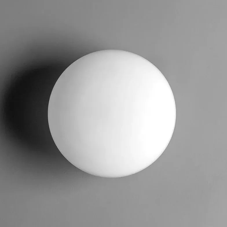 Flush Wall Light White Glass