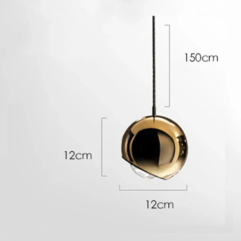 Metallic Sphere Smooth Modern Minimalist Pendant Light