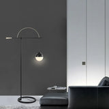 Black Sphere Modern Arched Floor Lamp