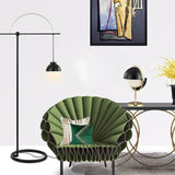 Black Sphere Modern Arched Floor Lamp