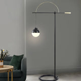 Black Sphere Modern Arched Floor Lamp