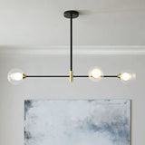 Clear Round Glass Ball Linear Pendant Light