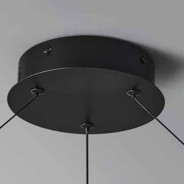 Round Frame Black Modern Chandelier