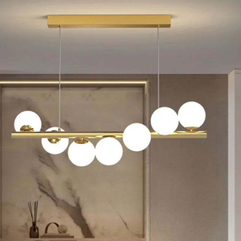 Round Glass Ball Linear Pendant Light