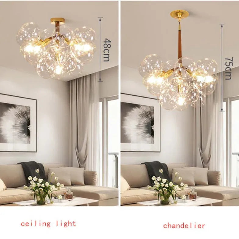 Transparent Glass Bubble Artistic Chandelier