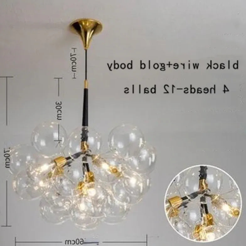 Transparent Glass Bubble Artistic Chandelier