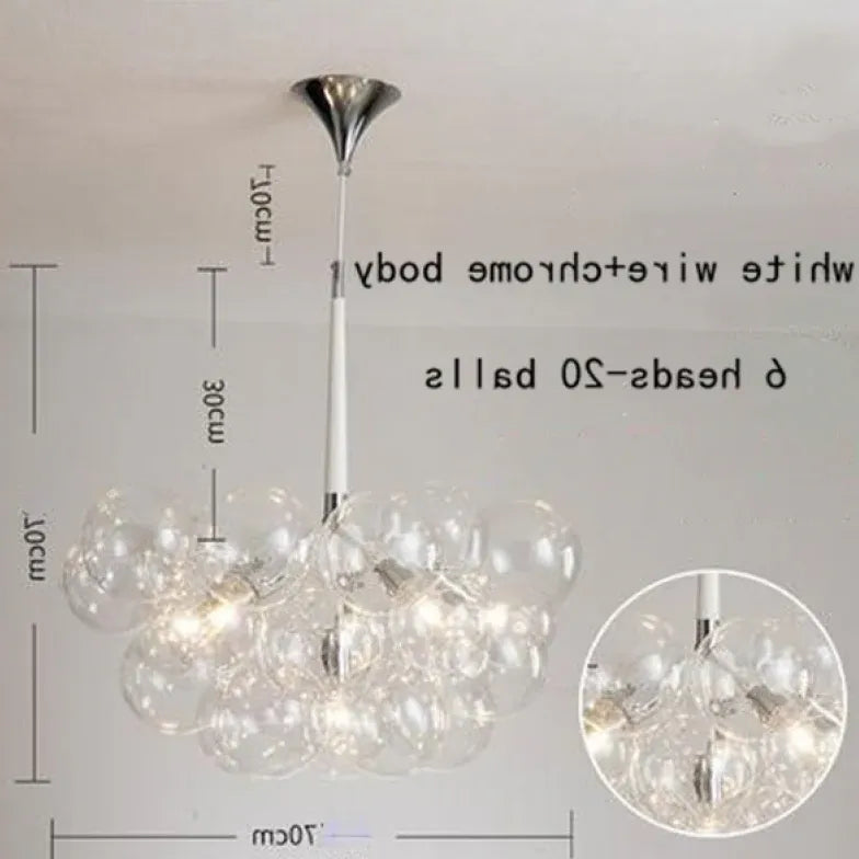 Transparent Glass Bubble Artistic Chandelier