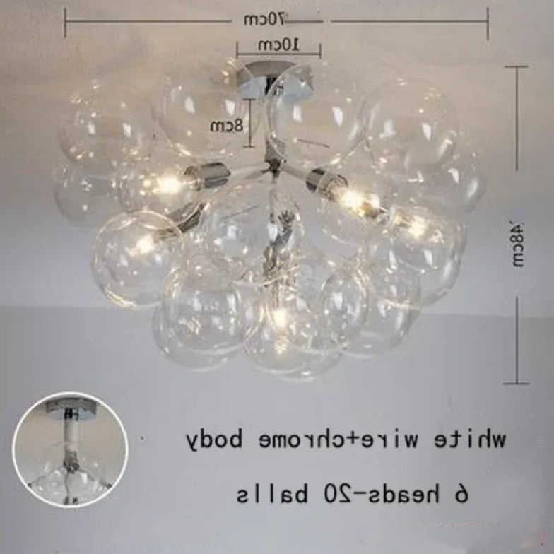 Transparent Glass Bubble Artistic Chandelier