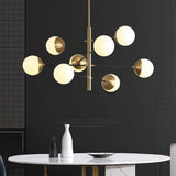 Multi-Round Glass Ball LED Gold Chandelier