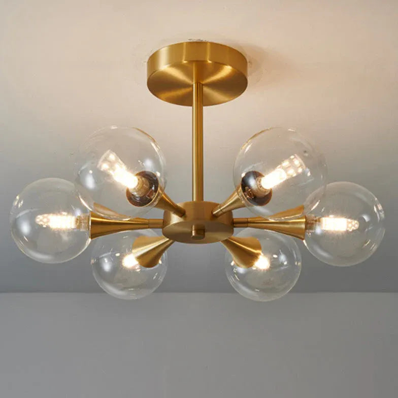 Spherical Gold Metal for Dining Room Chandelier