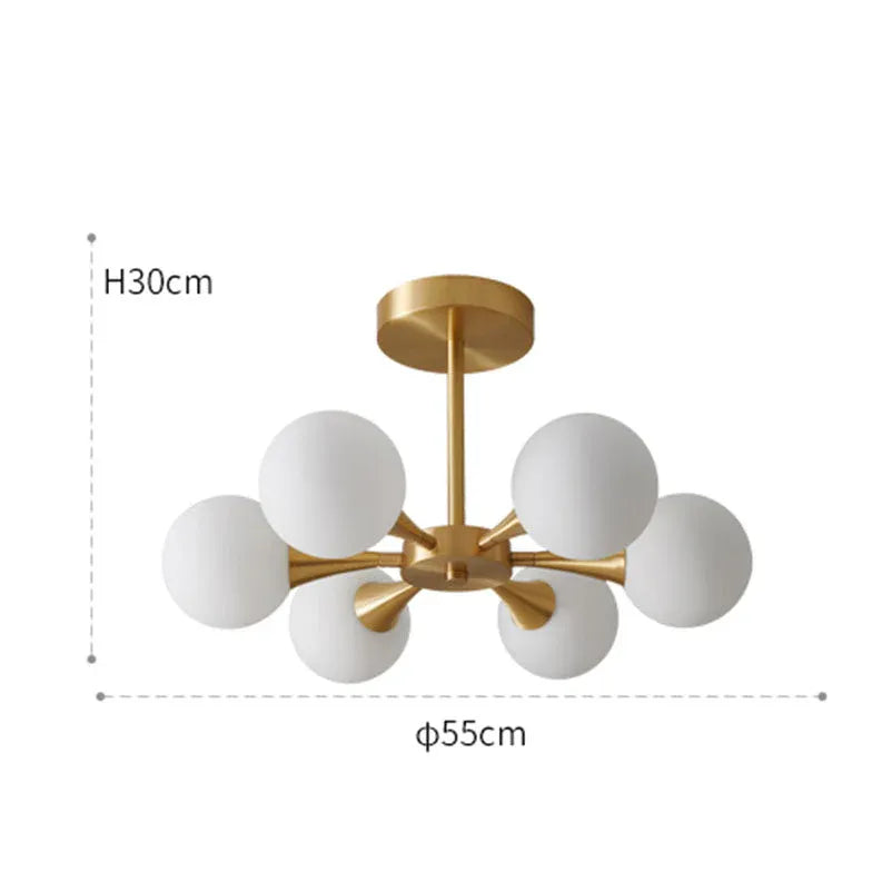 Spherical Gold Metal for Dining Room Chandelier