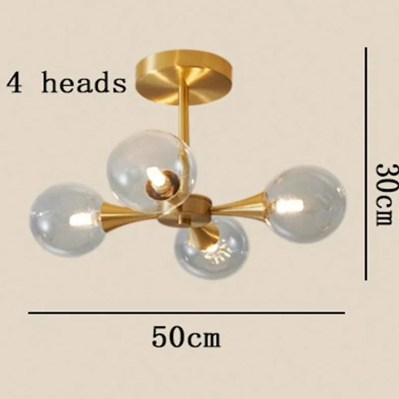 Spherical Gold Metal for Dining Room Chandelier