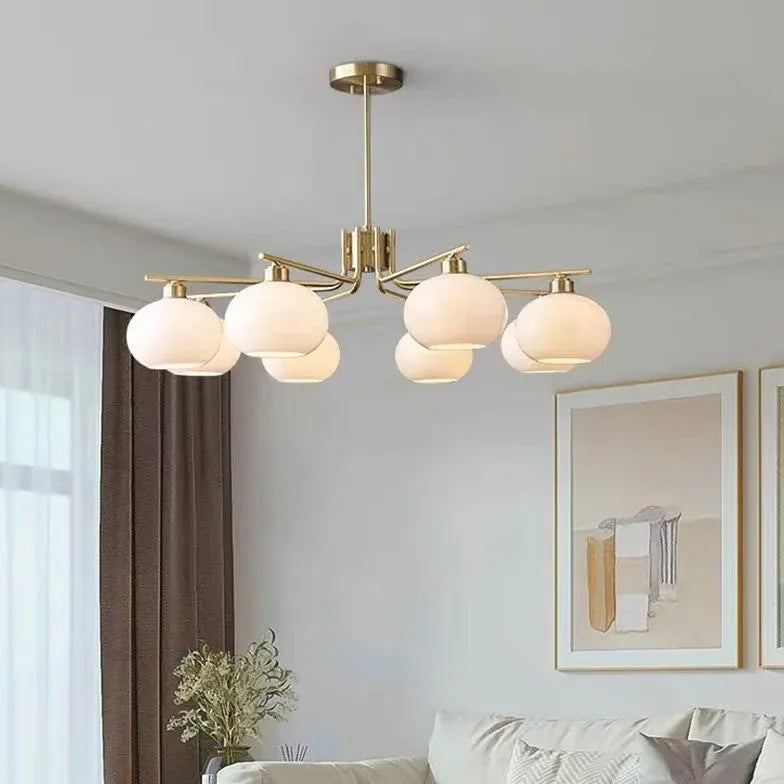 Multi-Head Glass Modern Chandelier for Living Room