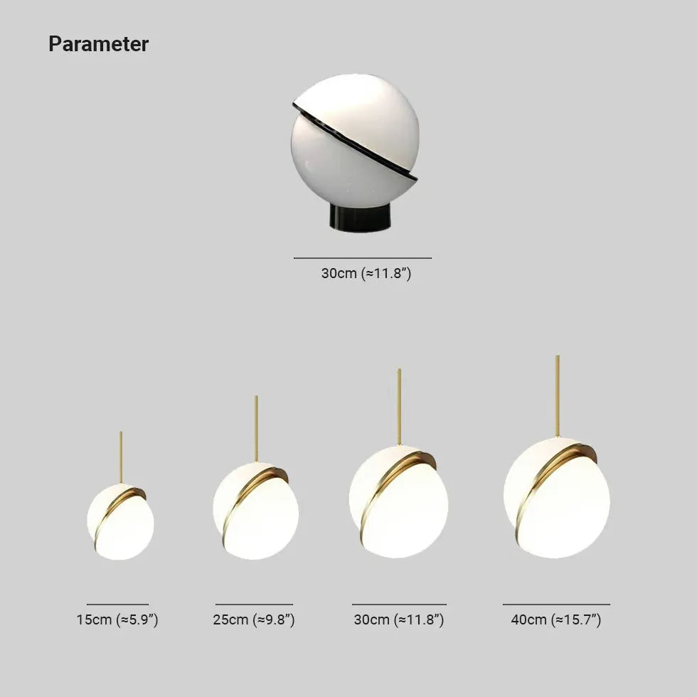 White Spherical Acrylic Modern Pendant Light