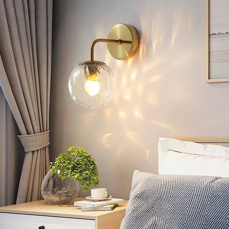 Transparent Glass Spherical Bedroom Wall Lights