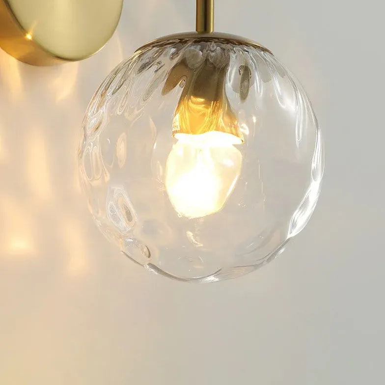 Transparent Glass Spherical Bedroom Wall Lights