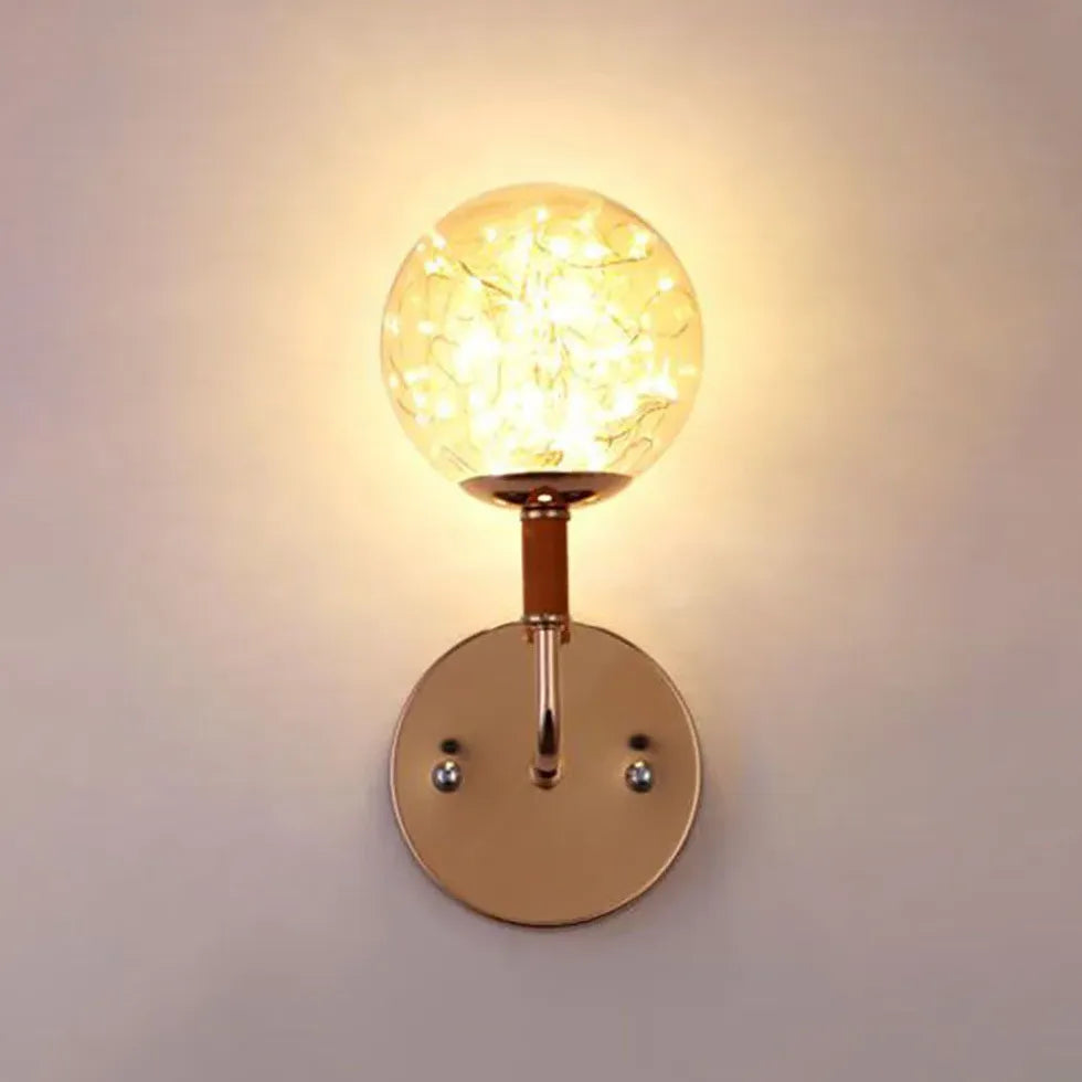 Filament Decoration Glass Ball Bedroom Wall Lights