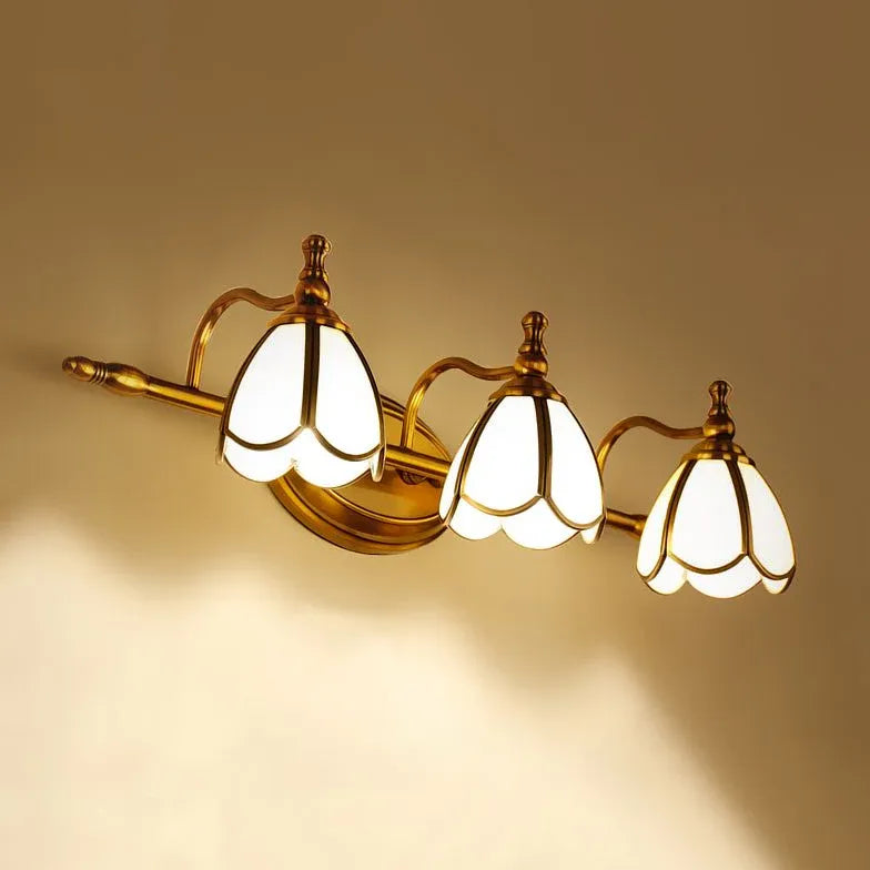 Classical Petal Gold Bathroom Wall Lights