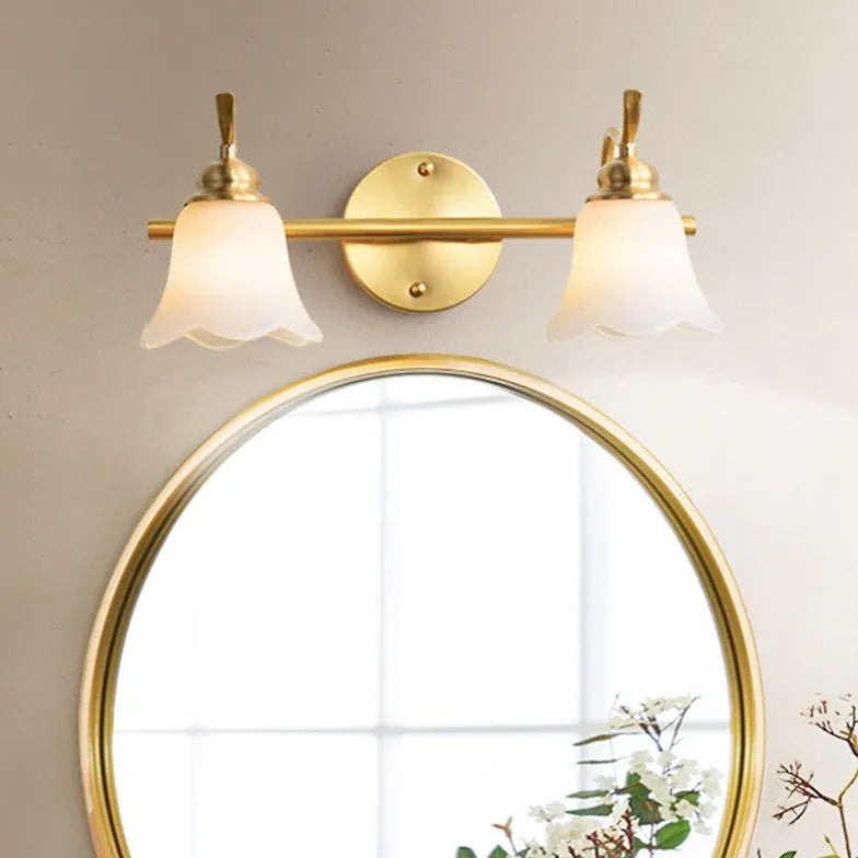 Flower Shaped Gold Bathroom Wall Lights